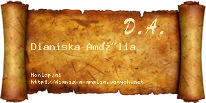 Dianiska Amália névjegykártya