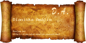 Dianiska Amália névjegykártya